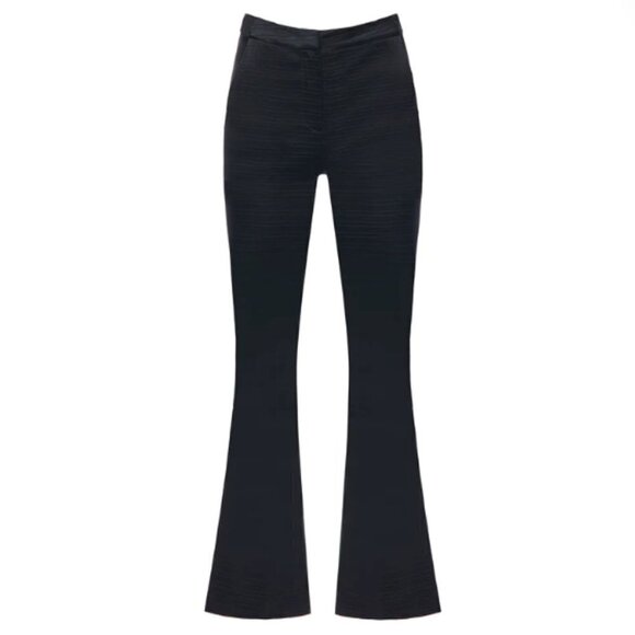 Hilary Macmillan Pants - Hilary MacMillan Black High Rise Flare Designer Pants